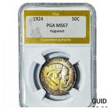 1924 Huguenot Half Dollar PGA MS67 Huguenot
