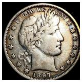 1897-O Silver Barber Half Dollar NEARLY UNCIRCULAT