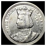 1893 Columbian Exposition Quarter Dollar NEARLY UN