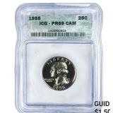 1955 Washington Silver Quarter ICG PR69 DCAM