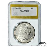 1904-O Morgan Silver Dollar PGA MS64