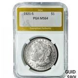 1921-S Morgan Silver Dollar PGA MS64