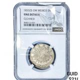 1833-ZS Mexico Silver 2 Reales NGC F Details
