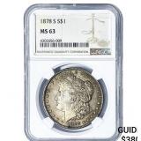 1878-S Morgan Silver Dollar NGC MS63