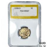 1938-D Buffalo Nickel PGA MS67