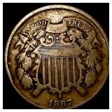 1867 Two-Cent Piece LIGHTLY CIRCULATED