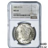 1885-CC Morgan Silver Dollar NGC MS64