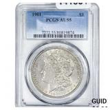 1901 Morgan Silver Dollar PCGS AU55