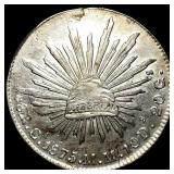 1875-Mo M Mexico Silver 8 Reales CLOSELY UNCIRCULA