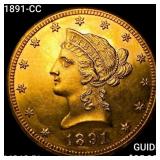 1891-CC $10 Gold Eagle CHOICE BU PL