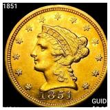 1851 $2.50 Gold Quarter Eagle UNCIRCULATED