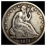 1875-S Silver Half Dollar (Seated Liberty) NICELY