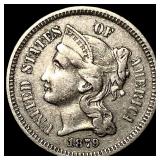 1879 Nickel Three-Cent Piece NEARLY UNCIRCULATED