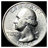 1934-D Silver Washington Quarter CLOSELY UNCIRCULA