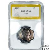 1807 Draped Bust Cent PGA VG10 Comet