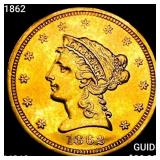 1862 $2.50 Gold Quarter Eagle CHOICE BU