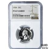 1954 Washington Silver Quarter NGC PF67 Cameo
