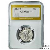 1924-S Standing Liberty Quarter PGA MS65FH
