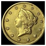 1851 Gold $1 Liberty Head Type 1 CHOICE AU