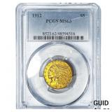 1912 $5 Gold Half Eagle PCGS MS63