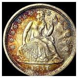 1857-O Silver Seated Liberty Dime CLOSELY UNCIRCUL