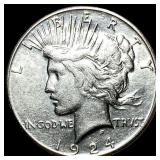 1924 Silver Peace Dollar CLOSELY UNCIRCULATED