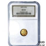 1870 Silver Three Cent NGC AU55