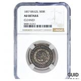 1857 Brazil Silver 500 Reis NGC AU Details