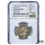 1790 Lima Colonial Spain Silver 2 Reales NGC G Det