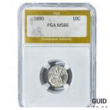 1890 Seated Liberty Dime PGA MS66