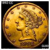 1892-CC $5 Gold Half Eagle UNCIRCULATED