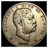 1883 Hawaii Silver Dollar ABOUT UNCIRCULATED
