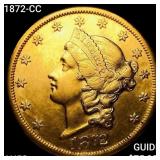 1872-CC $20 Gold Double Eagle CHOICE AU