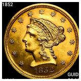 1852 $3 Gold Piece CHOICE BU