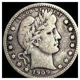 1909-D Silver Barber Quarter LIGHTLY CIRCULATED
