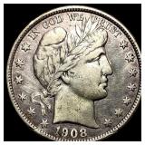 1908-O Silver Barber Half Dollar NEARLY UNCIRCULAT