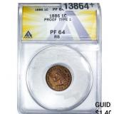 1886 Indian Head Cent ANACS PF64 RB Type 1