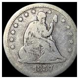 1857-O Silver Seated Liberty Quarter NICELY CIRCUL