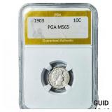 1903 Barber Dime PGA MS65