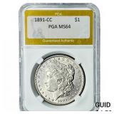 1891-CC Morgan Silver Dollar PGA MS64