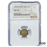 1903 Costa Rica Cupro-Nickel 2 Centimos NGC AU53