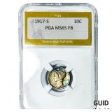 1917-S Mercury Silver Dime PGA MS65 FB