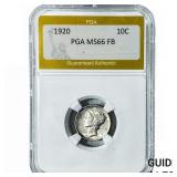 1920 Mercury Silver Dime PGA MS66 FB