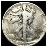 1938-D Silver Walking Liberty Half Dollar LIGHTLY