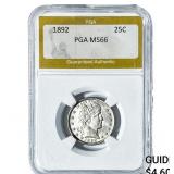 1892 Barber Quarter PGA MS66