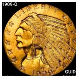 1909-O $5 Gold Half Eagle UNCIRCULATED
