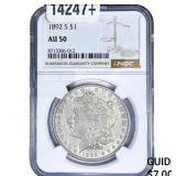 1892-S Morgan Silver Dollar NGC AU50