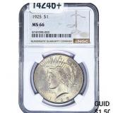 1925 Silver Peace Dollar NGC MS66