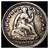1854 Seated Liberty Half Dime ABOUT UNCIRCULATED