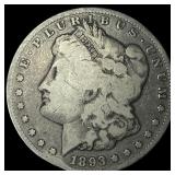1893-CC Morgan Silver Dollar LIGHTLY  CIRCULATED